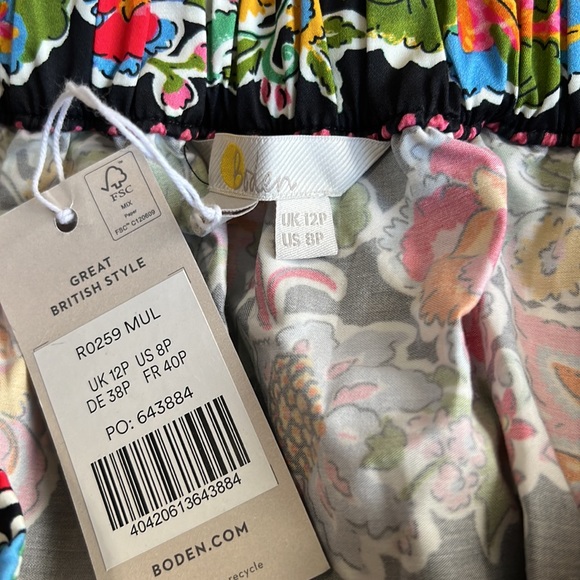 Boden Pleated Full Midi Skirt Multi, Tapestry Stripe - Picture 7 of 9